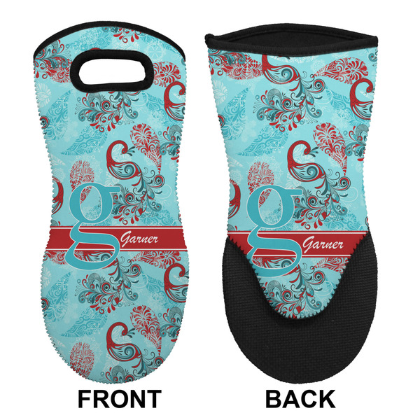 Peacock Neoprene Oven Mitt (Front & Back)