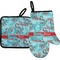 Peacock Oven Mitt & Pot Holder Set w/ Name and Initial