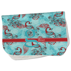 Peacock Burp Cloth - Fleece w/ Name and Initial