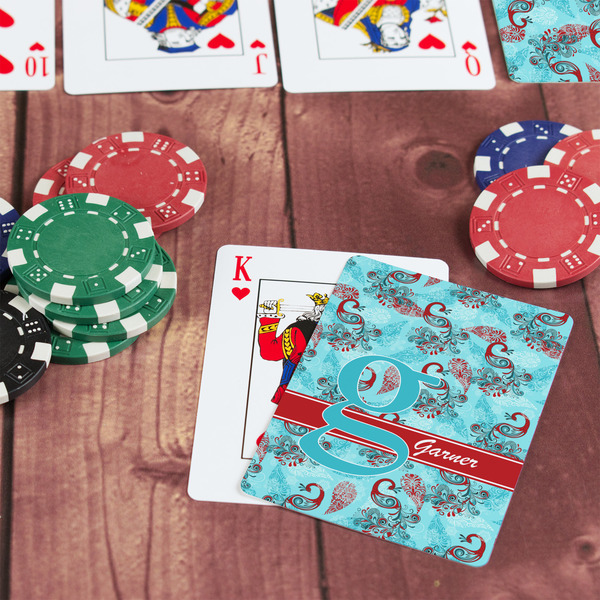 Peacock On Table with Poker Chips