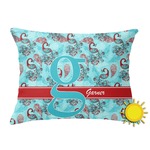 Peacock Outdoor Throw Pillow (Rectangular) (Personalized)