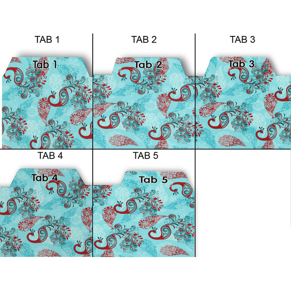 Peacock Page Dividers - Set of 5 - Approval