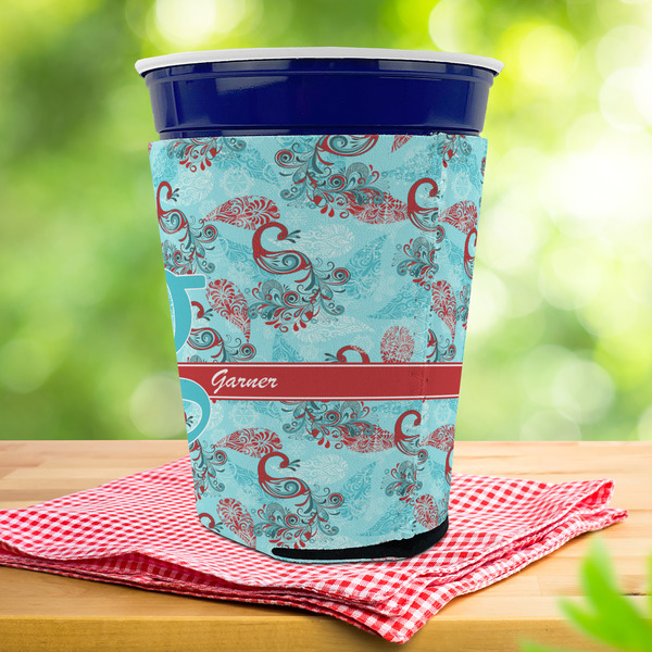 Peacock Party Cup Sleeves - with bottom - Lifestyle