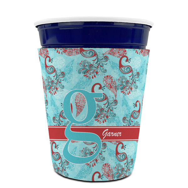 Peacock Party Cup Sleeves - without bottom - FRONT (on cup)