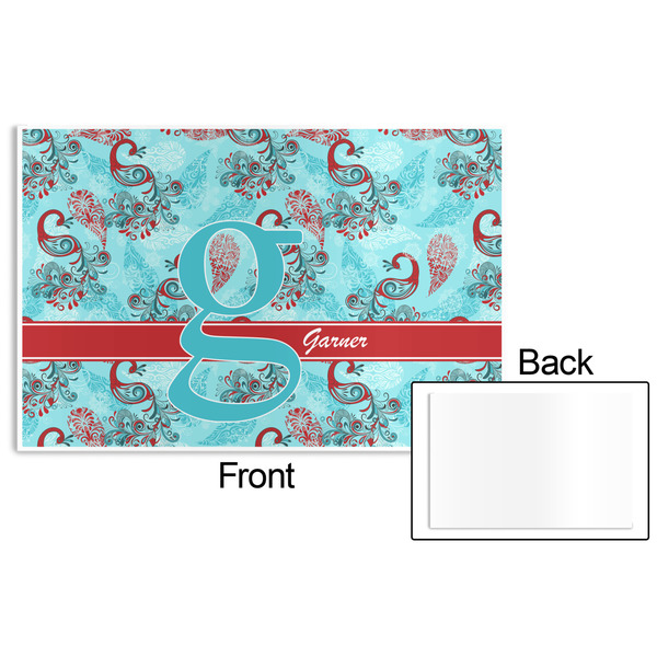 Peacock Disposable Paper Placemat - Front & Back