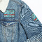 Peacock Patches Lifestyle Jean Jacket Detail