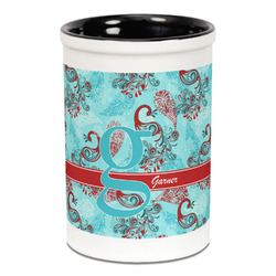 Peacock Ceramic Pencil Holders - Black