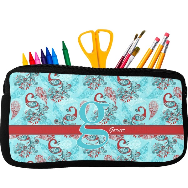 Custom Peacock Neoprene Pencil Case (Personalized)