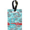 Peacock Plastic Luggage Tag - Rectangular w/ Name and Initial
