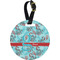 Peacock Plastic Luggage Tag - Round (Personalized)