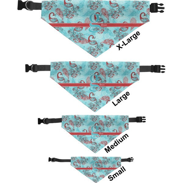 Peacock Pet Bandana Sizes