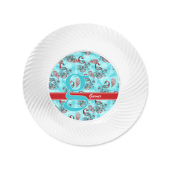 Peacock Plastic Party Appetizer & Dessert Plates - 6" (Personalized)