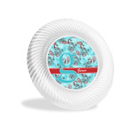 Peacock Plastic Party Appetizer & Dessert Plates - 6" (Personalized)