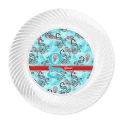 Peacock Plastic Party Dinner Plates - 10" (Personalized)