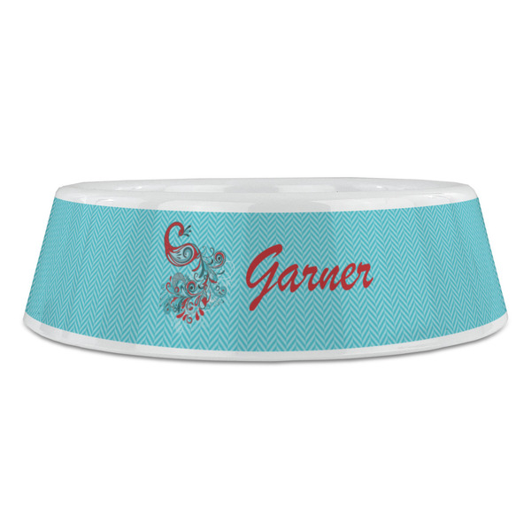 Peacock Plastic Pet Bowls - Large - FRONT