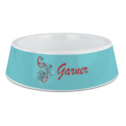 Peacock Plastic Dog Bowl - Large (Personalized)