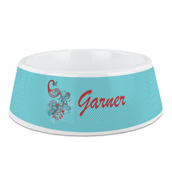 Peacock Plastic Dog Bowl (Personalized)