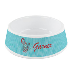 Peacock Plastic Dog Bowl - Small (Personalized)