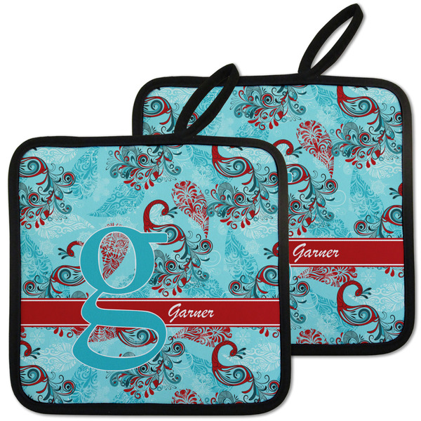 Peacock Pot Holders - Set of 2 MAIN