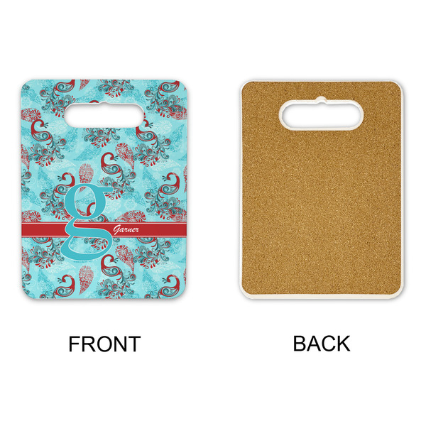 Peacock Rectangle Trivet with Handle - APPROVAL