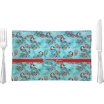 Peacock Rectangular Glass Lunch / Dinner Plate - Single or Set (Personalized)