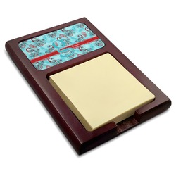 Peacock Red Mahogany Sticky Note Holder (Personalized)