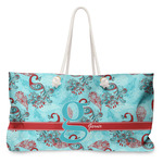 Peacock Large Tote Bag with Rope Handles (Personalized)