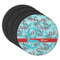 Peacock Round Rubber Backed Coasters - Set of 4 (Personalized)
