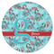 Peacock Round Rubber Backed Coaster (Personalized)