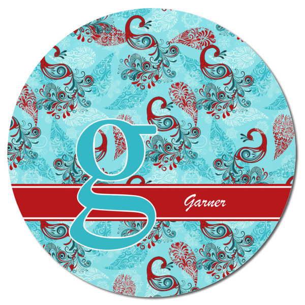 Peacock Round Fridge Magnet - FRONT