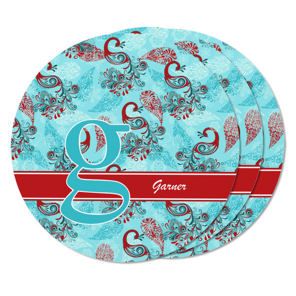 Peacock Round Fridge Magnet - THREE