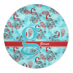 Peacock 5' Round Indoor Area Rug (Personalized)