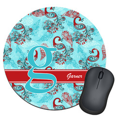 Peacock Round Mouse Pad (Personalized)