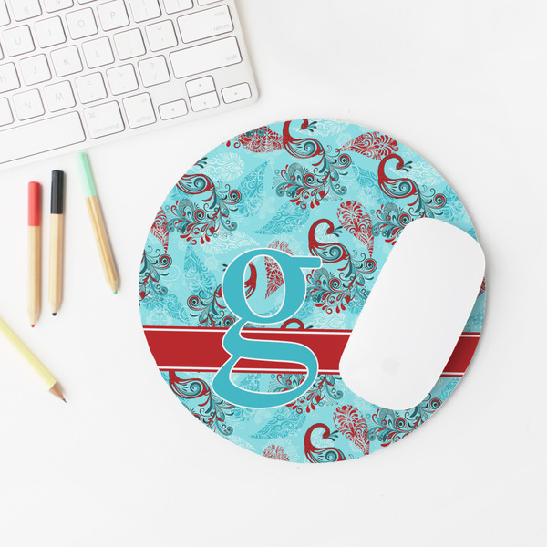 Peacock Round Mousepad - LIFESTYLE 2
