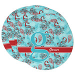 Peacock Round Paper Coasters w/ Name and Initial