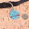 Peacock Round Pet ID Tag - Large - In Context