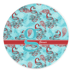 Peacock Round Stone Trivet (Personalized)