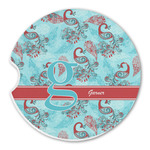 Peacock Sandstone Car Coaster - Single (Personalized)