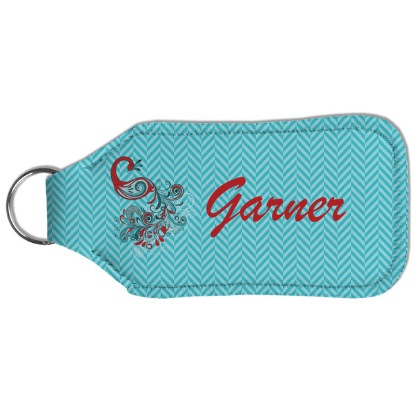 Peacock Sanitizer Holder Keychain - Large (Back)