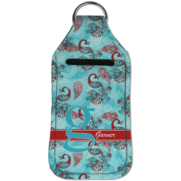 Peacock Sanitizer Holder Keychain - Large (Front)