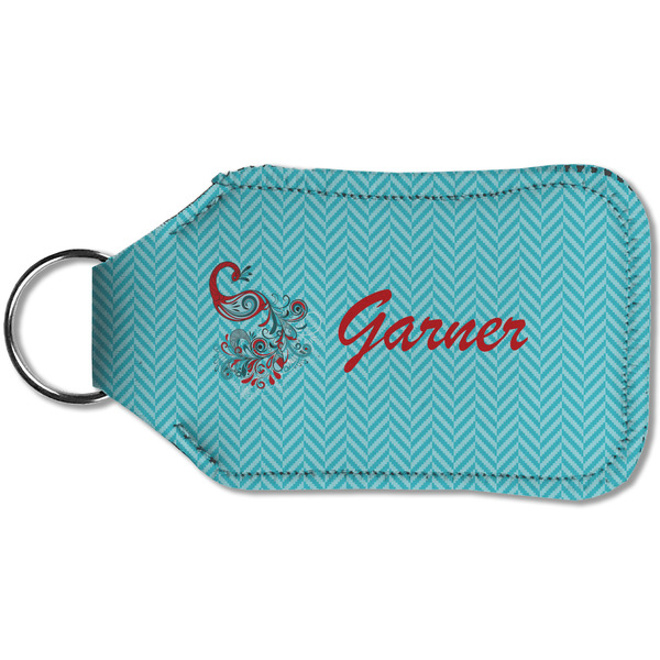 Peacock Sanitizer Holder Keychain - Small (Back)