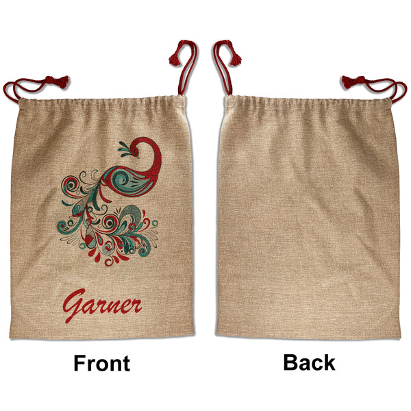 Peacock Santa Bag - Approval - Front