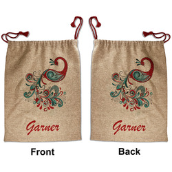 Peacock Santa Sack - Front & Back (Personalized)