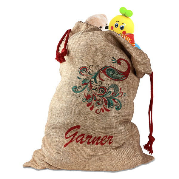 Custom Peacock Santa Sack (Personalized)