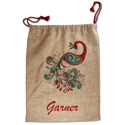 Peacock Santa Sack - Front (Personalized)