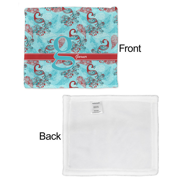 Peacock Security Blanket - Front & White Back View