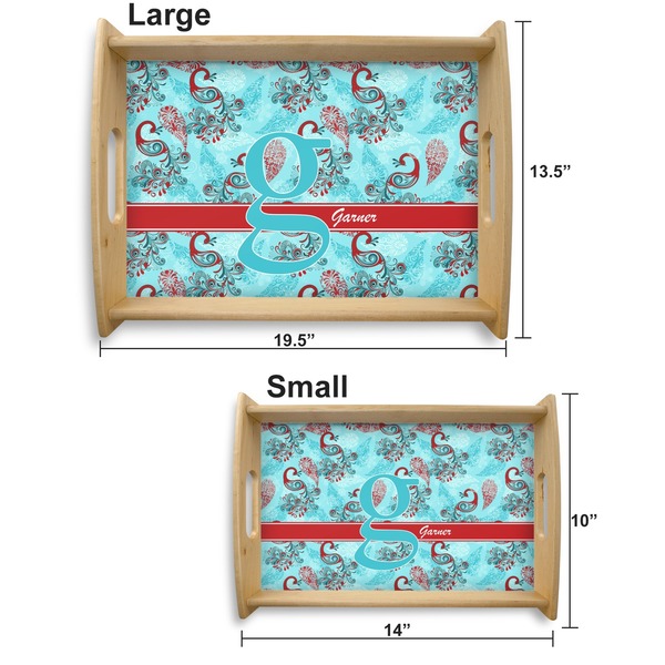 Peacock Serving Tray Wood Sizes