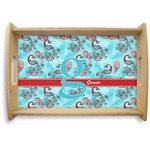 Peacock Natural Wooden Tray - Small (Personalized)