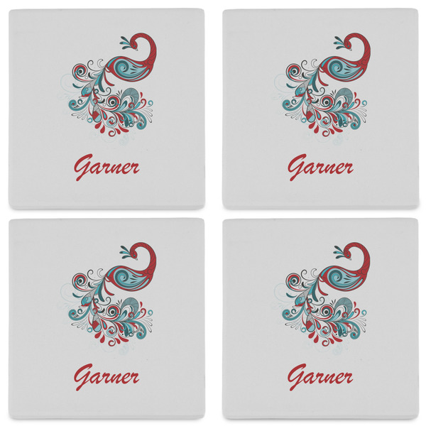 Peacock Set of 4 Sandstone Coasters - See All 4 View