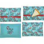 Peacock Set of 4 Glass Rectangular Appetizer / Dessert Plate (Personalized)